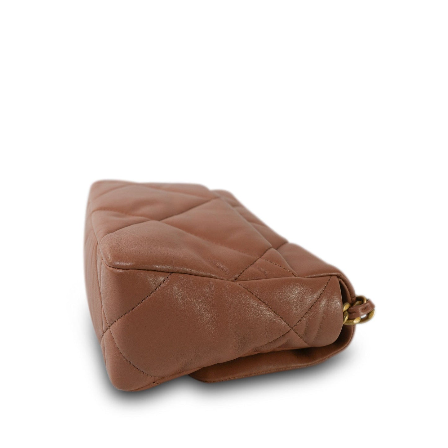 21K Caramel Lambskin Quilted 19 Flap Small Mixed Hardware