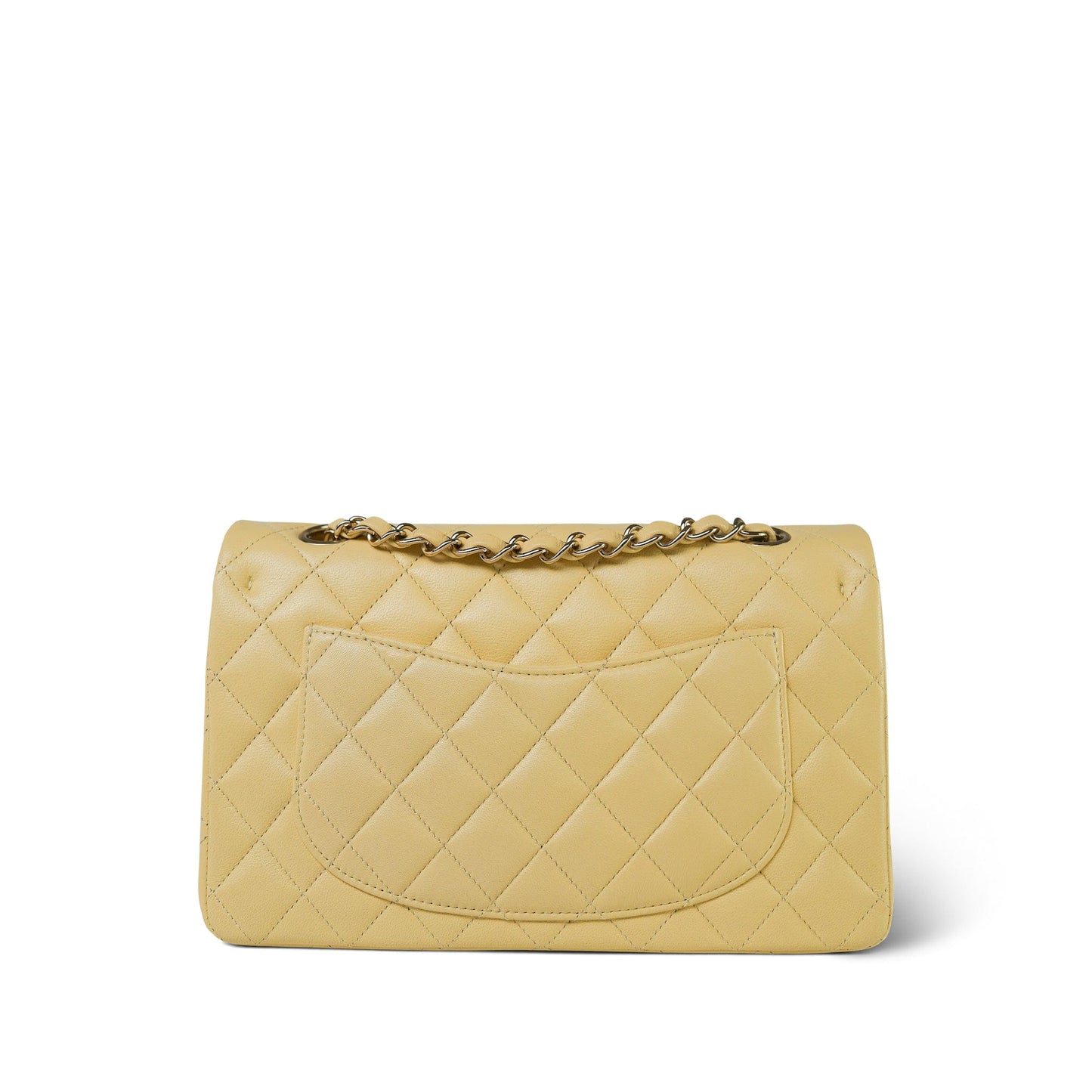 21C Yellow Lambskin Quilted Classic Flap Small Light Gold Hardware