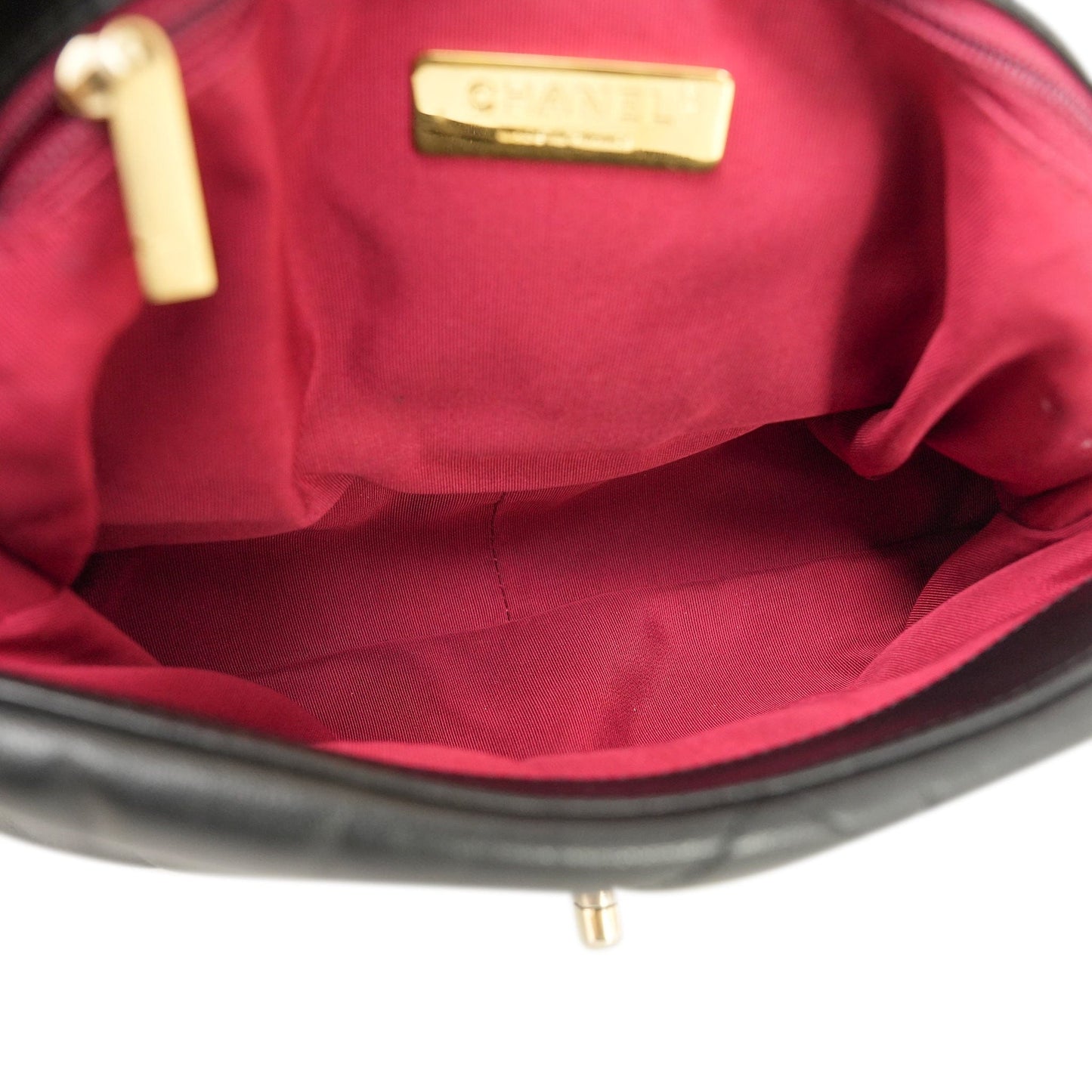 20B Black Lambskin Quilted 19 Flap Medium/Large MHW