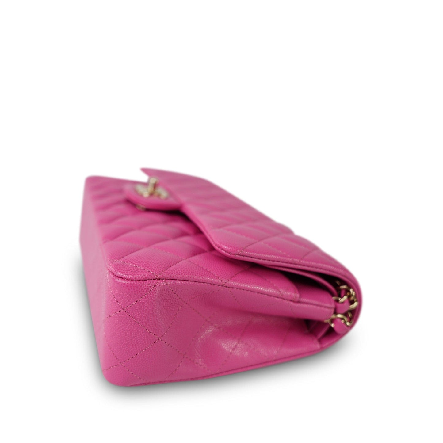 19C Pink Caviar Quilted Classic Flap Medium Light Gold Hardware