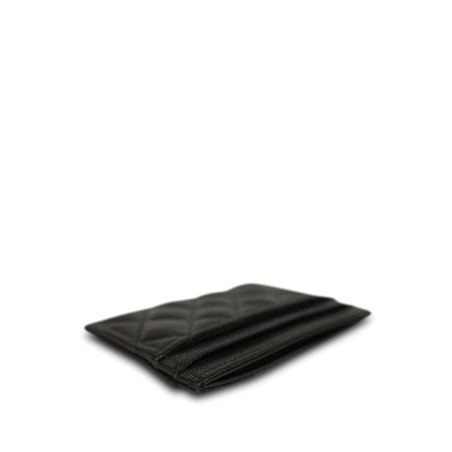 19K Black Caviar Quilted Boy Classic Card Holder LGHW