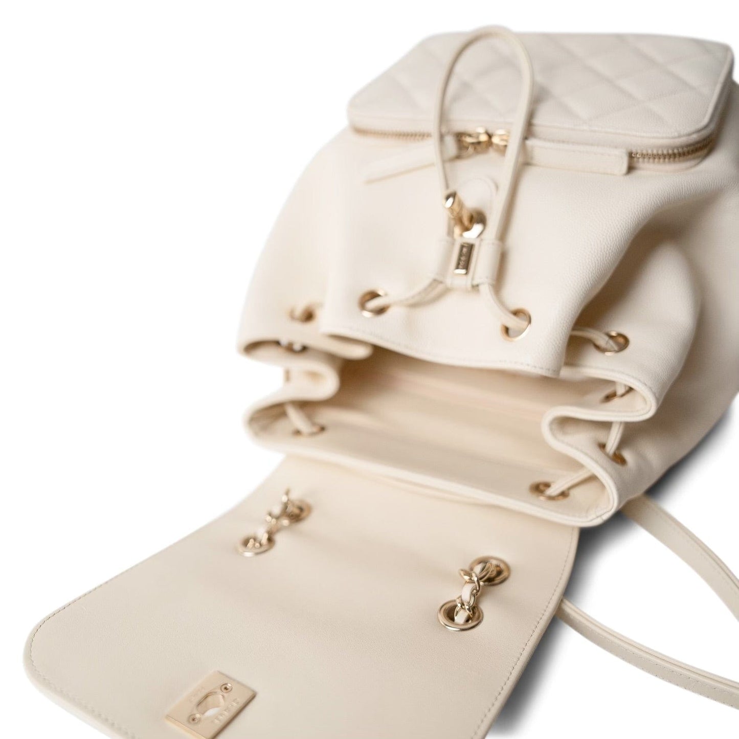 White Caviar Quilted Business Affinity Backpack LGHW