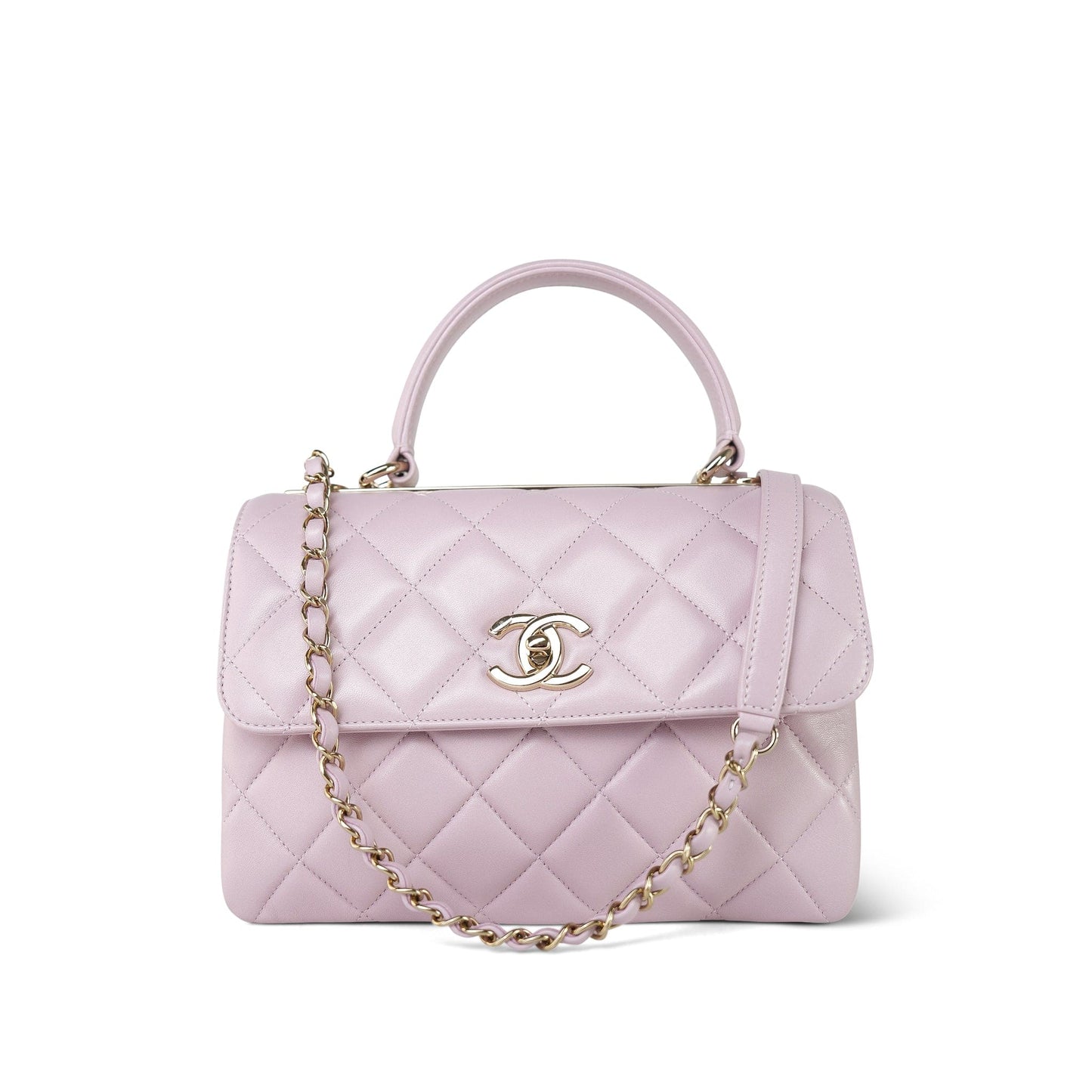 21S Light Pink Lambskin Quilted Trendy CC Small LGHW