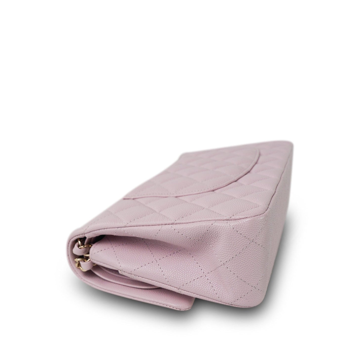 21S Light Pink Caviar Quilted Classic Flap Medium Light Gold Hardware