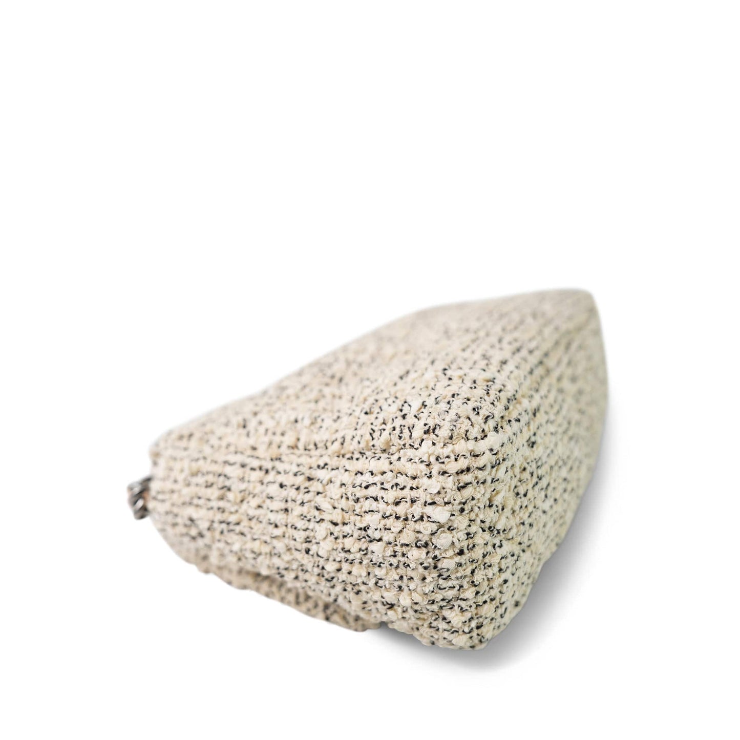 21S Ecru Black & White Tweed Quilted Small 19 Flap Mixed Hardware