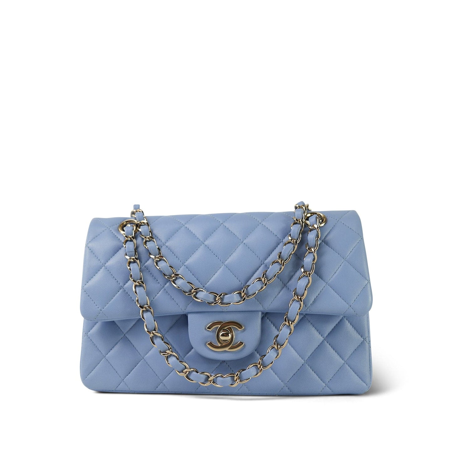 21C Blue Lambskin Quilted Classic Flap Small LGHW