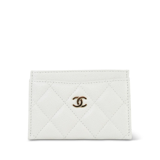 White Caviar Quilted Classic Card Holder LGHW