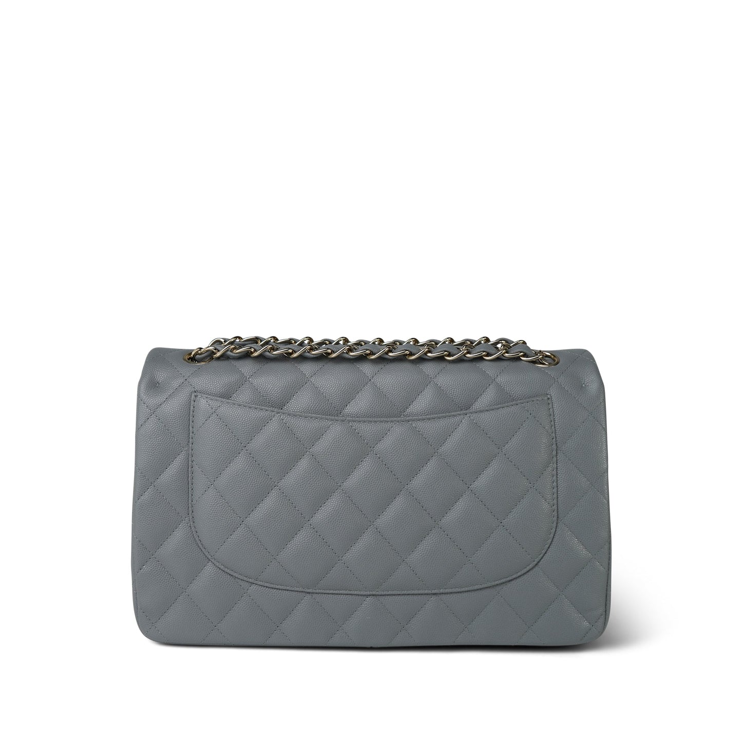 20C Grey Caviar Quilted Jumbo Classic Flap Light Gold Hardware