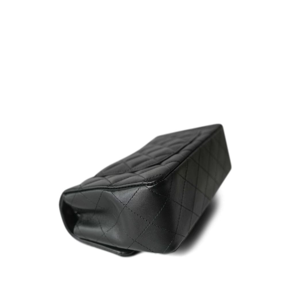 22A Black Lambskin Quilted Mini Rectangular Flap LGHW