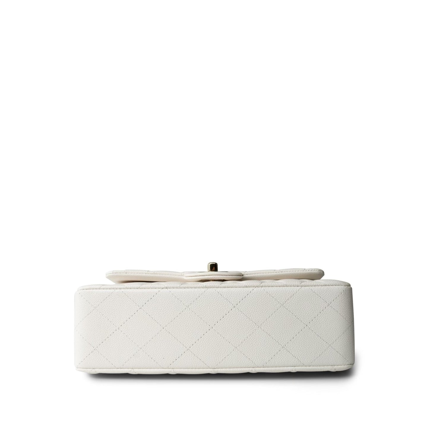 White Caviar Quilted Classic Flap Small LGHW