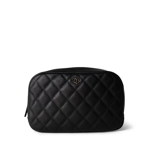 22C Black Caviar Quilted Cosmetic Pouch LGHW