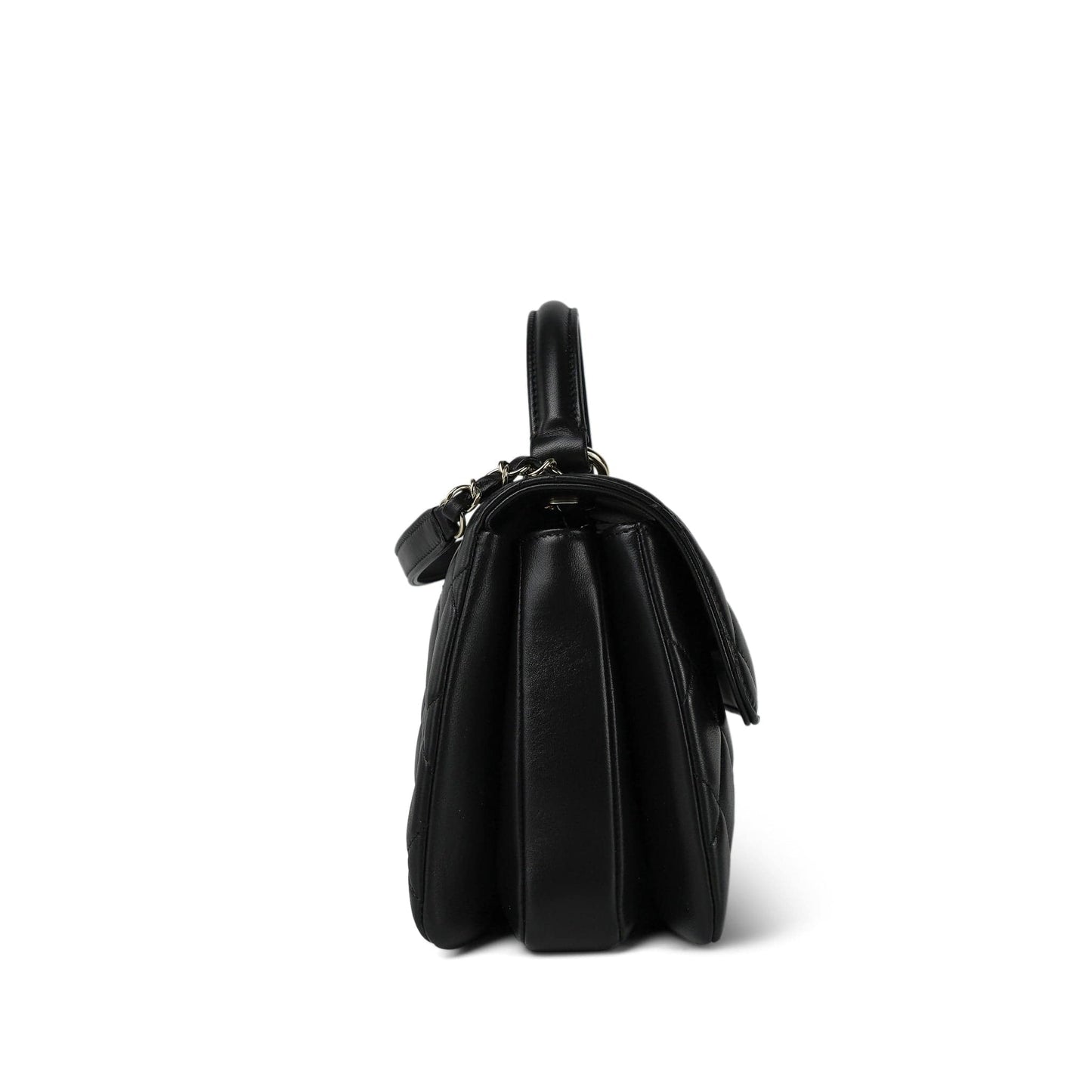 21S Black Lambskin Quilted Small Trendy CC Light Gold Hardware