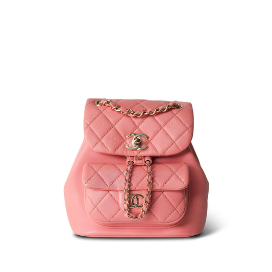 22A Coral/Pink Leather Duma Backpack Small LGHW