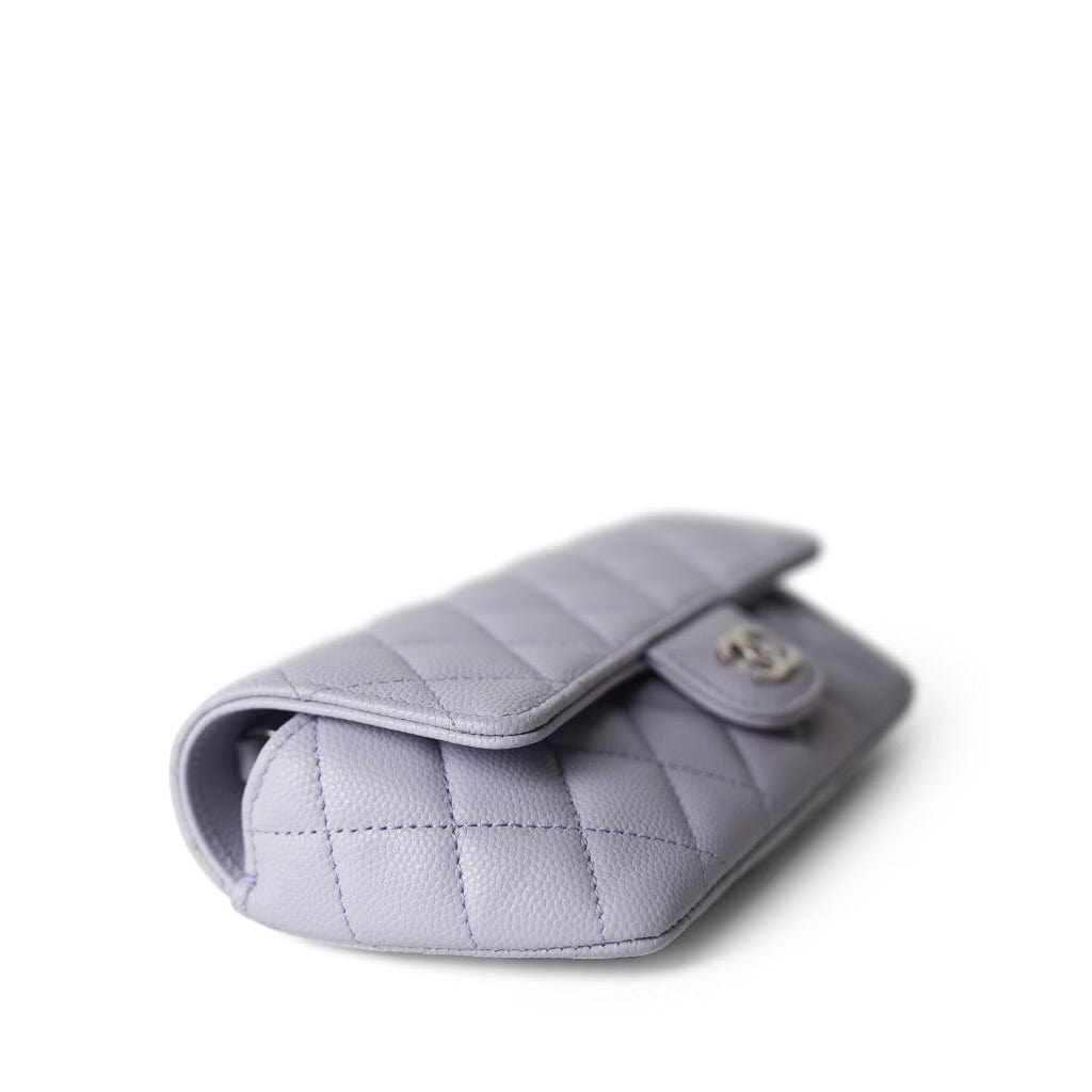 21K Lilac Caviar Quilted Classic Sunglasses Case with Chain SHW