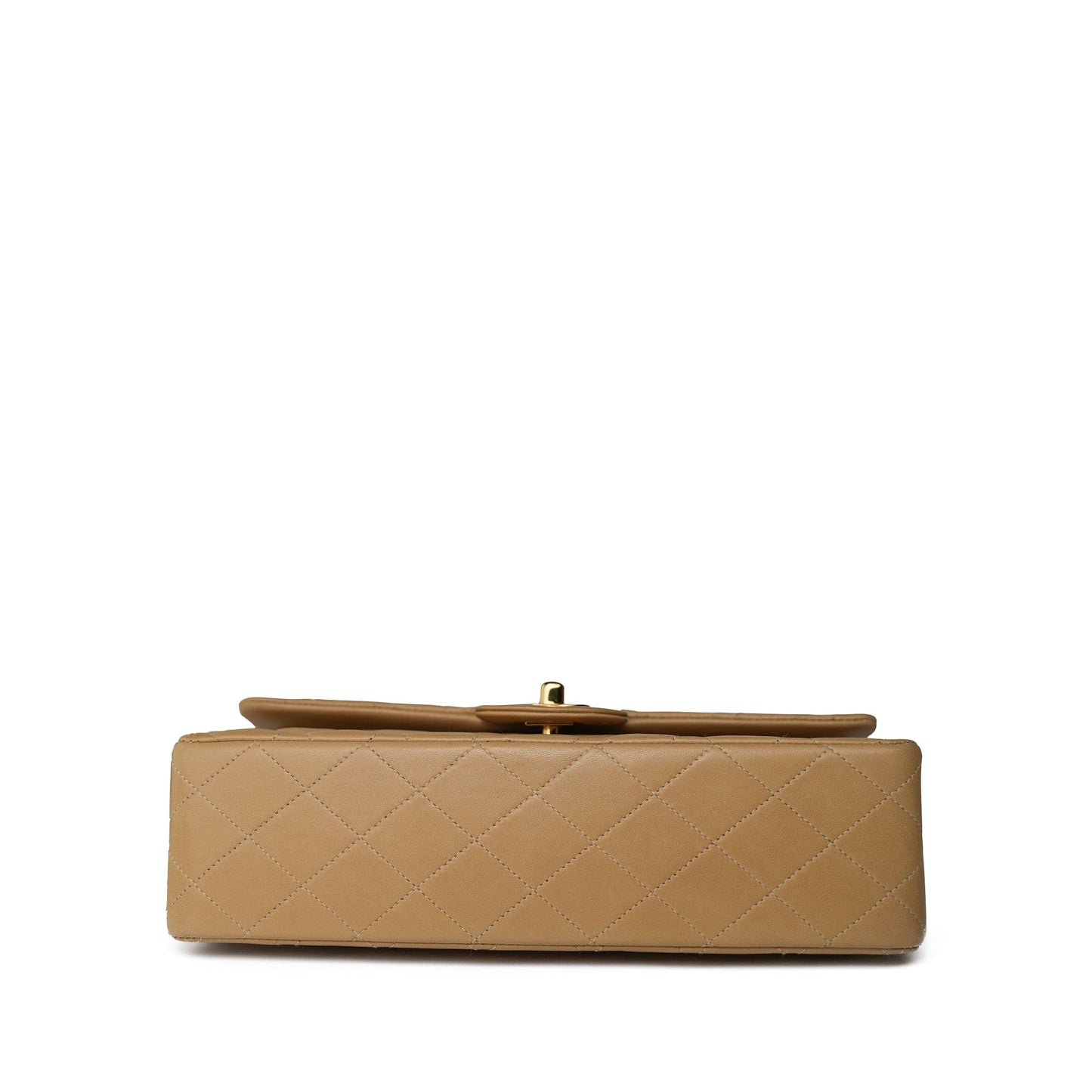 Vintage Beige Lambskin Quilted Classic Flap Medium GHW