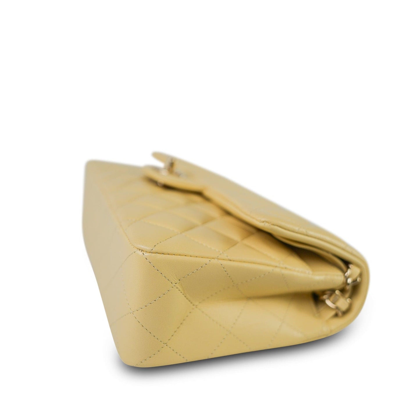 21C Yellow Lambskin Quilted Classic Flap Small Light Gold Hardware