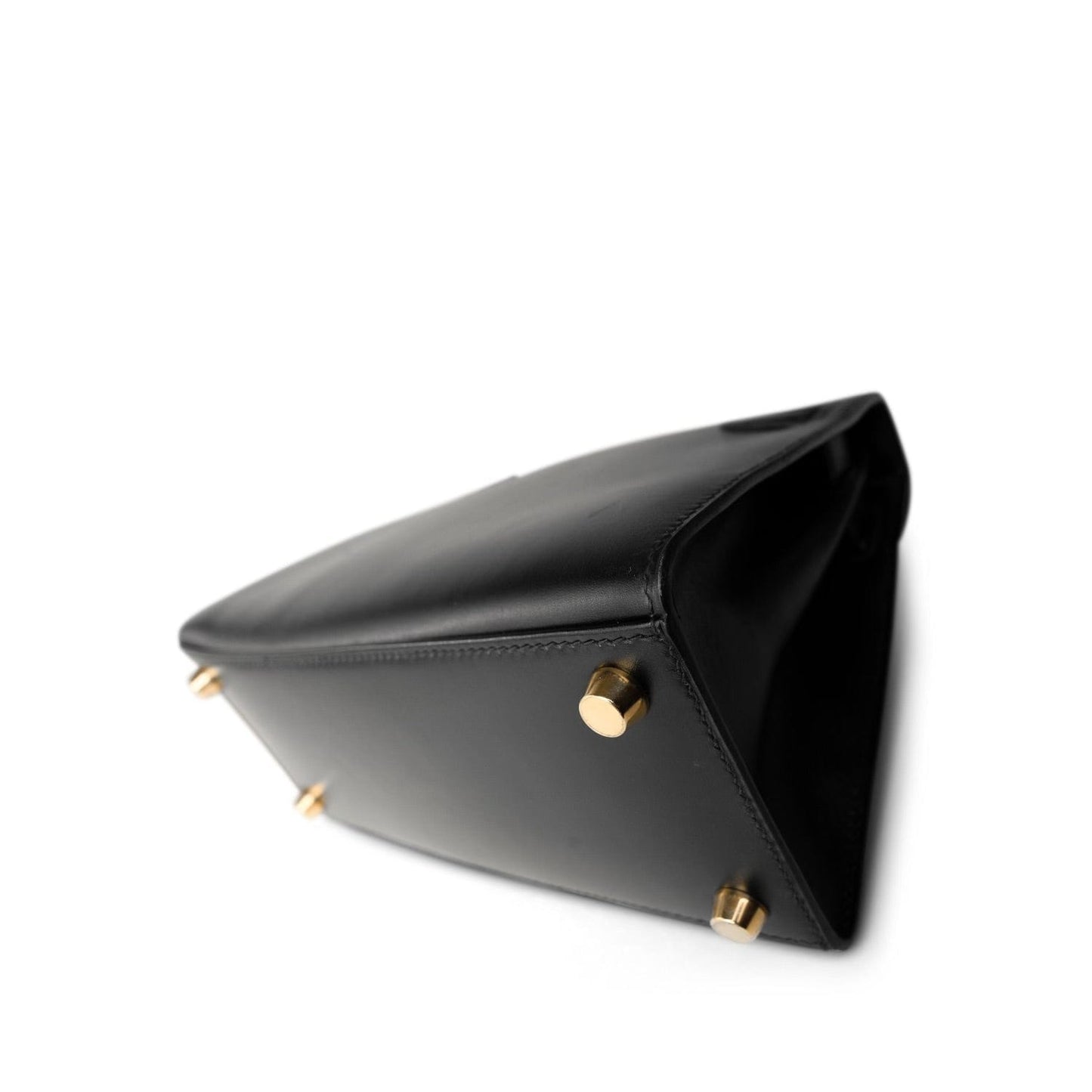 Vintage Mini Kelly Black Box Calfskin Gold Plated [B] Stamp