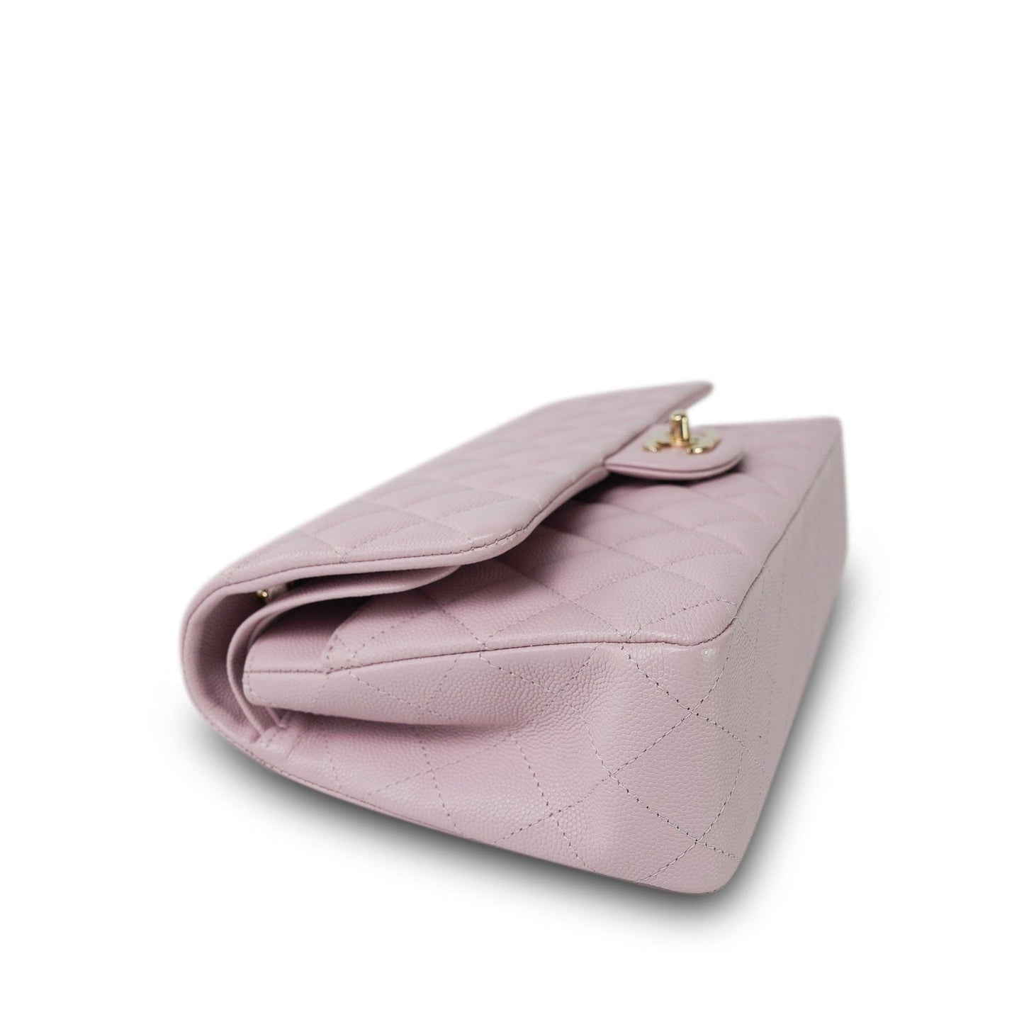 21S Light Pink Caviar Quilted Classic Flap Medium Light Gold Hardware