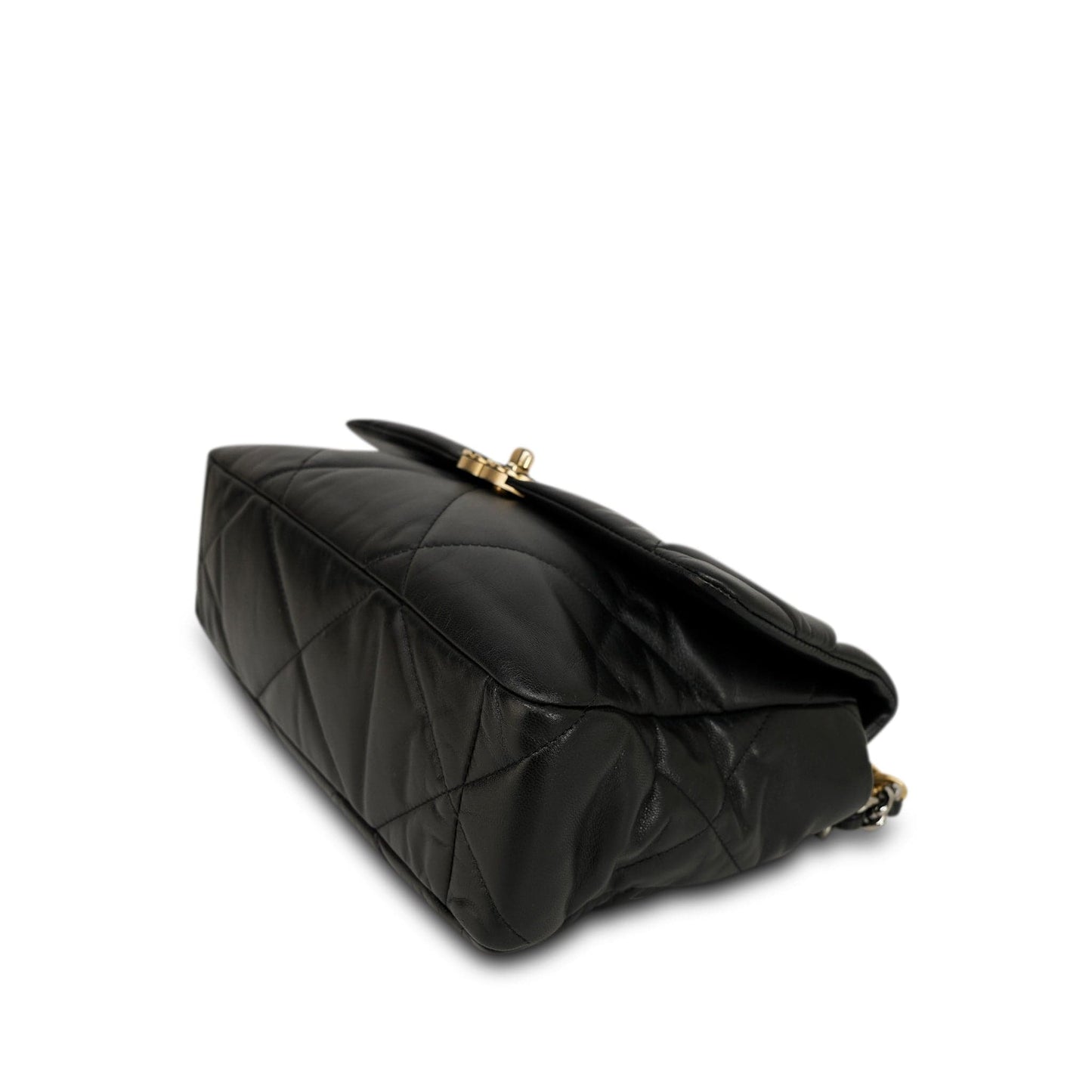 20B Black Lambskin Quilted 19 Flap Medium/Large MHW