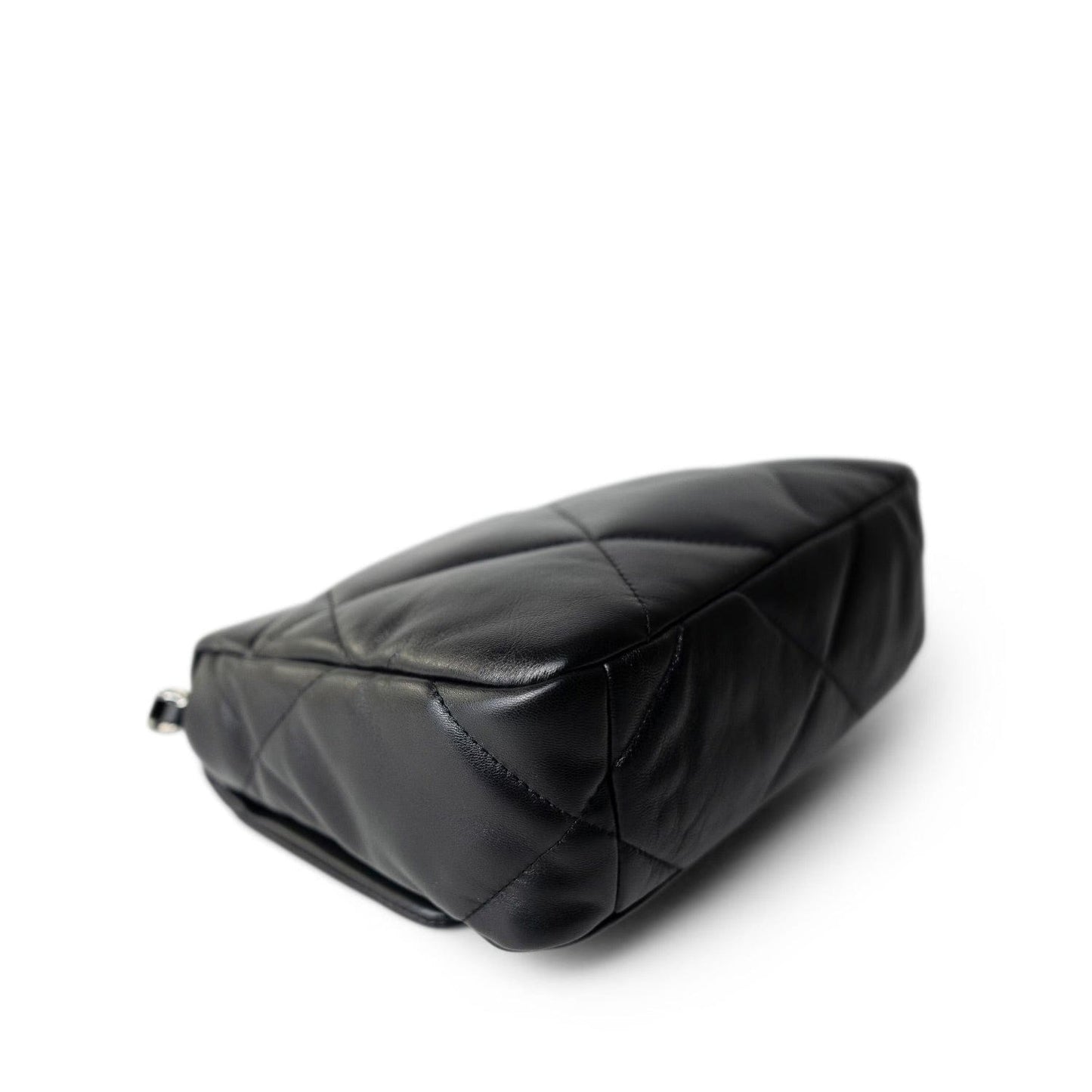 22A Black Lambskin Quilted 19 Flap Small Mixed Hardware