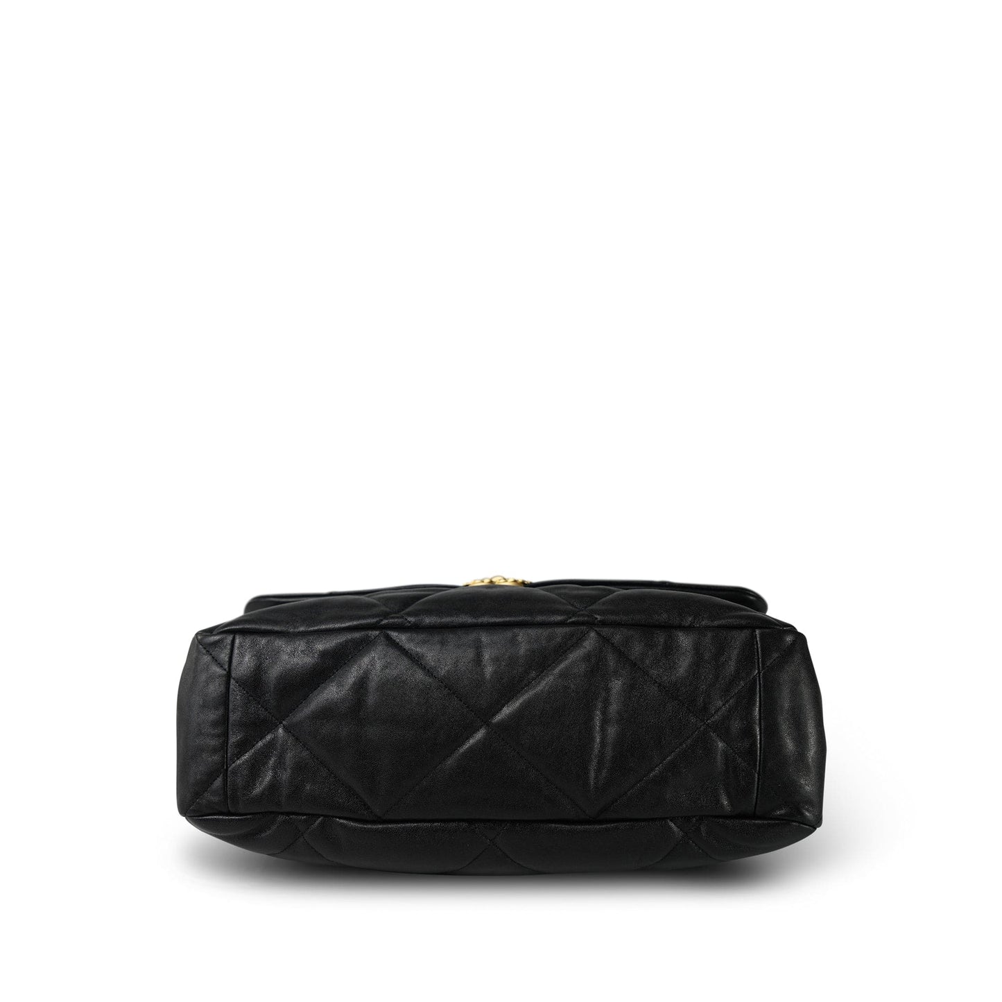 20S Black Goatskin Quilted Maxi 19 Flap Mixed Hardware