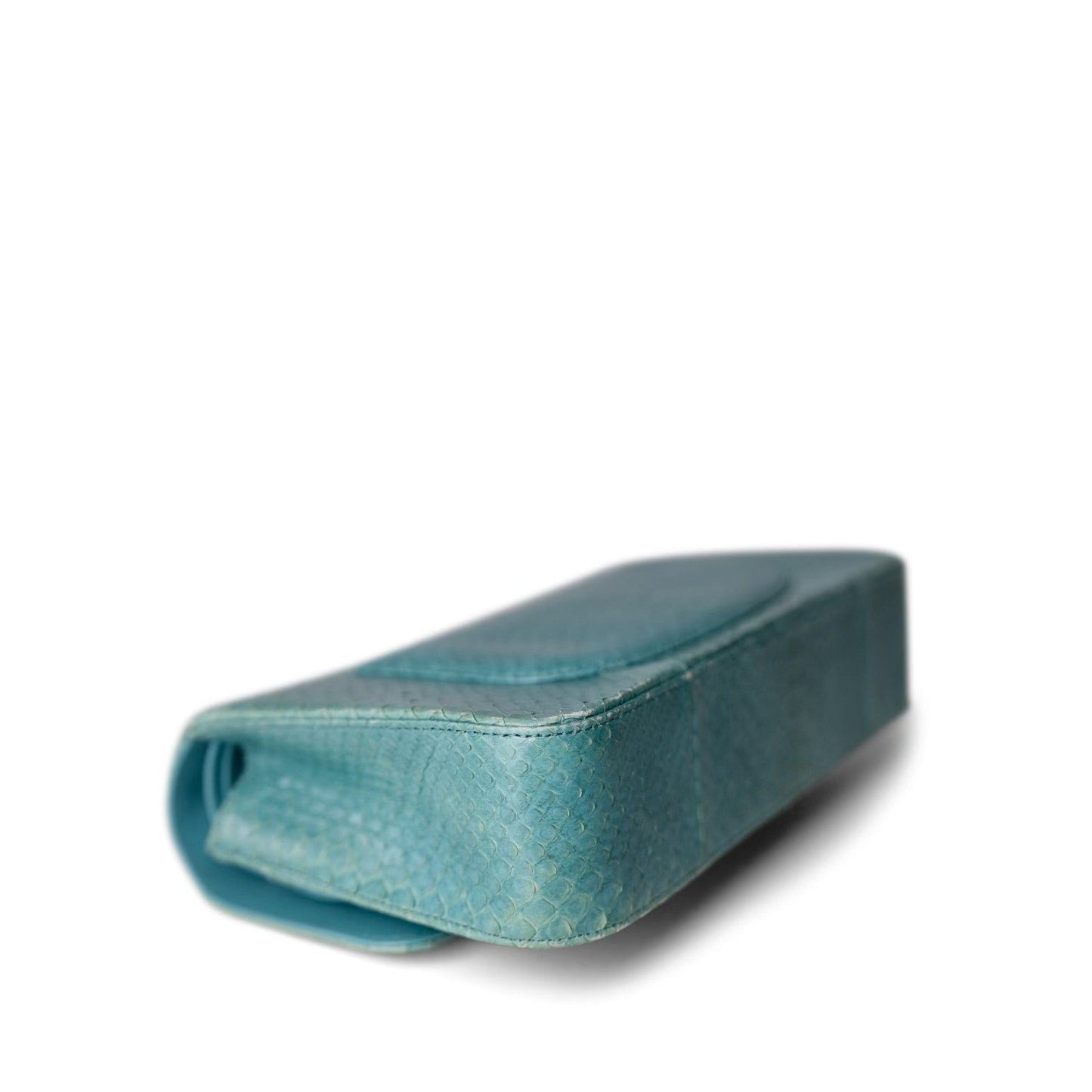 Turquoise Python Medium Classic Double Flap