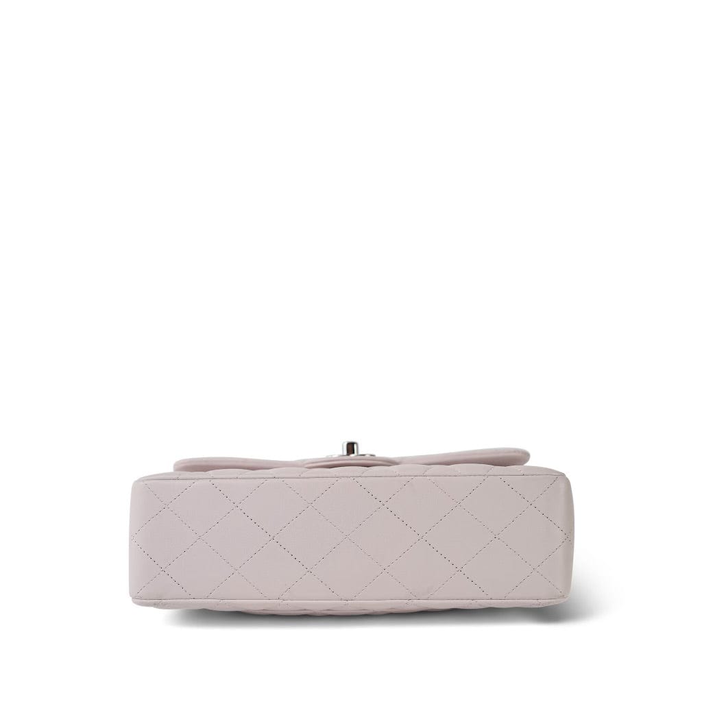 21B Lilac Lambskin Quilted Classic Flap Small Silver Hardware