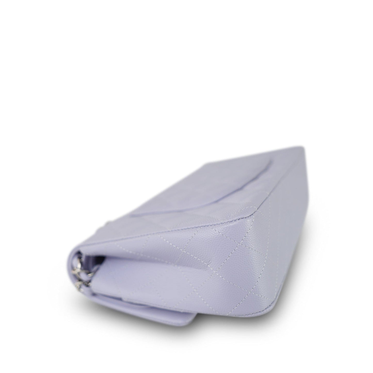 21K Light Purple/ Lilac Caviar Quilted Classic Flap Medium Silver Hardware