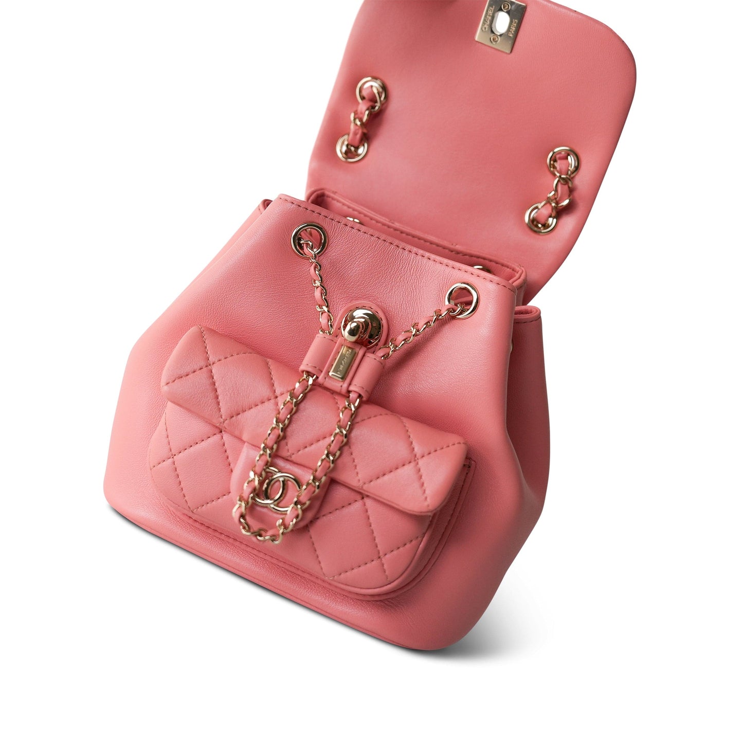 22A Coral/Pink Leather Duma Backpack Small LGHW