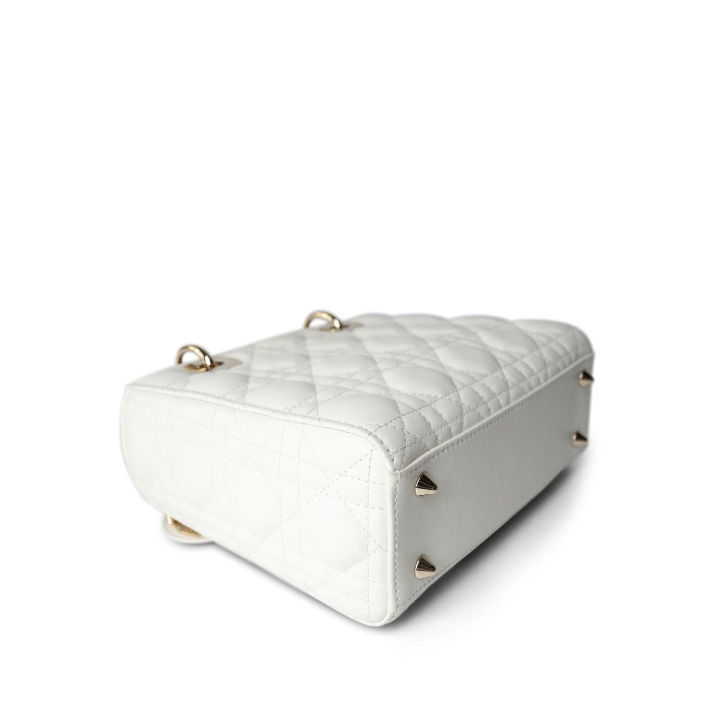 White Lambskin Cannage Lady Dior Small