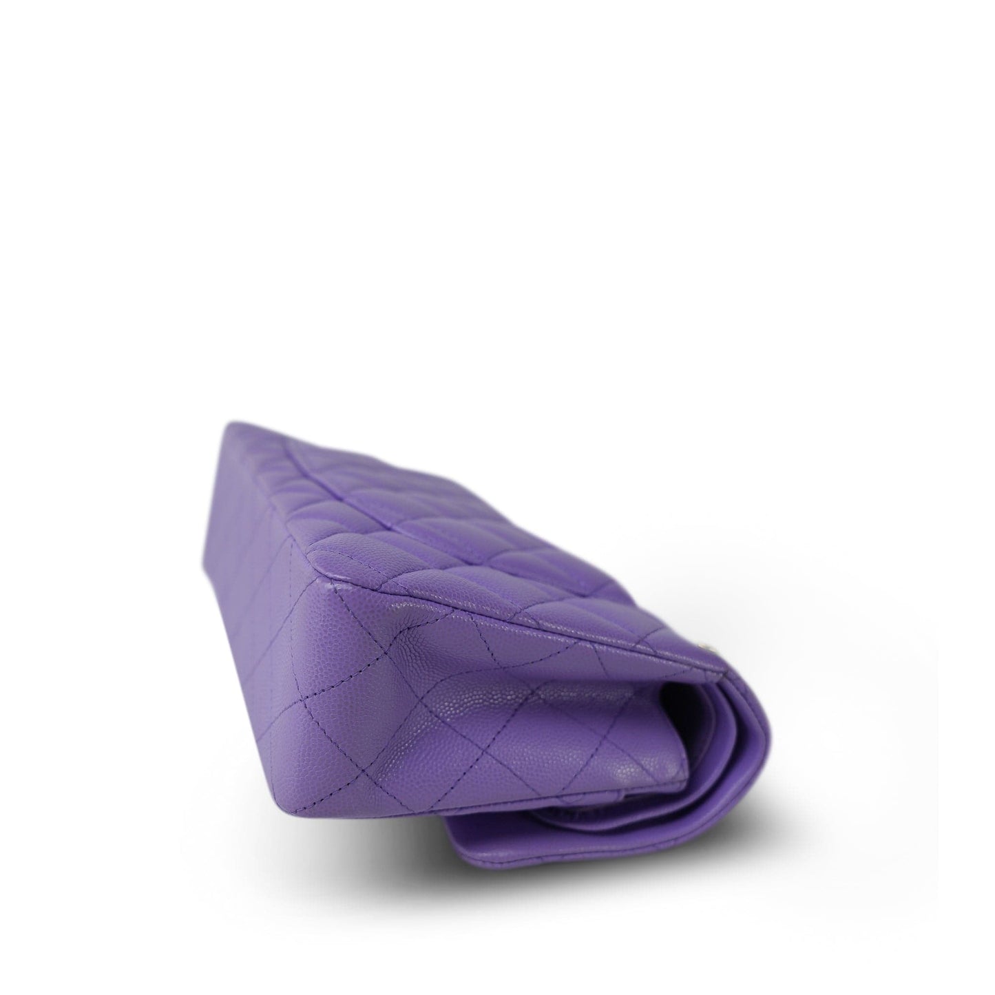 20S Purple Caviar Quilted Classic Flap Small Light Gold Hardware