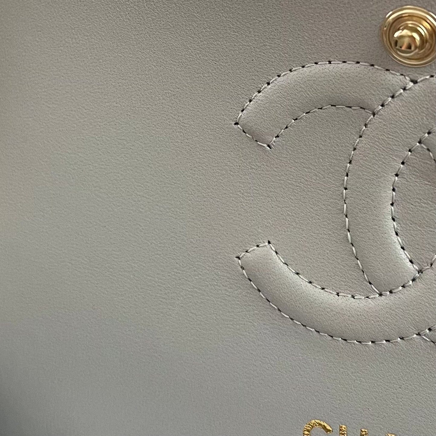 21A Grey Caviar Quilted Classic Flap Small Light Gold Hardware