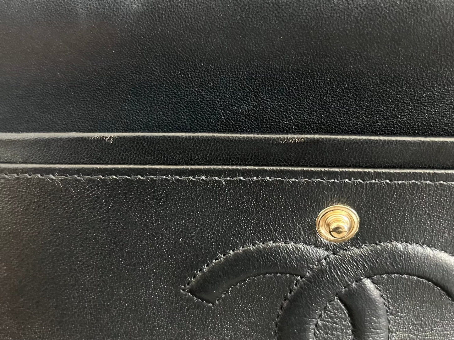 20S Black White Ecru Houndstooth Tweed Quilted Classic Flap Medium LGHW