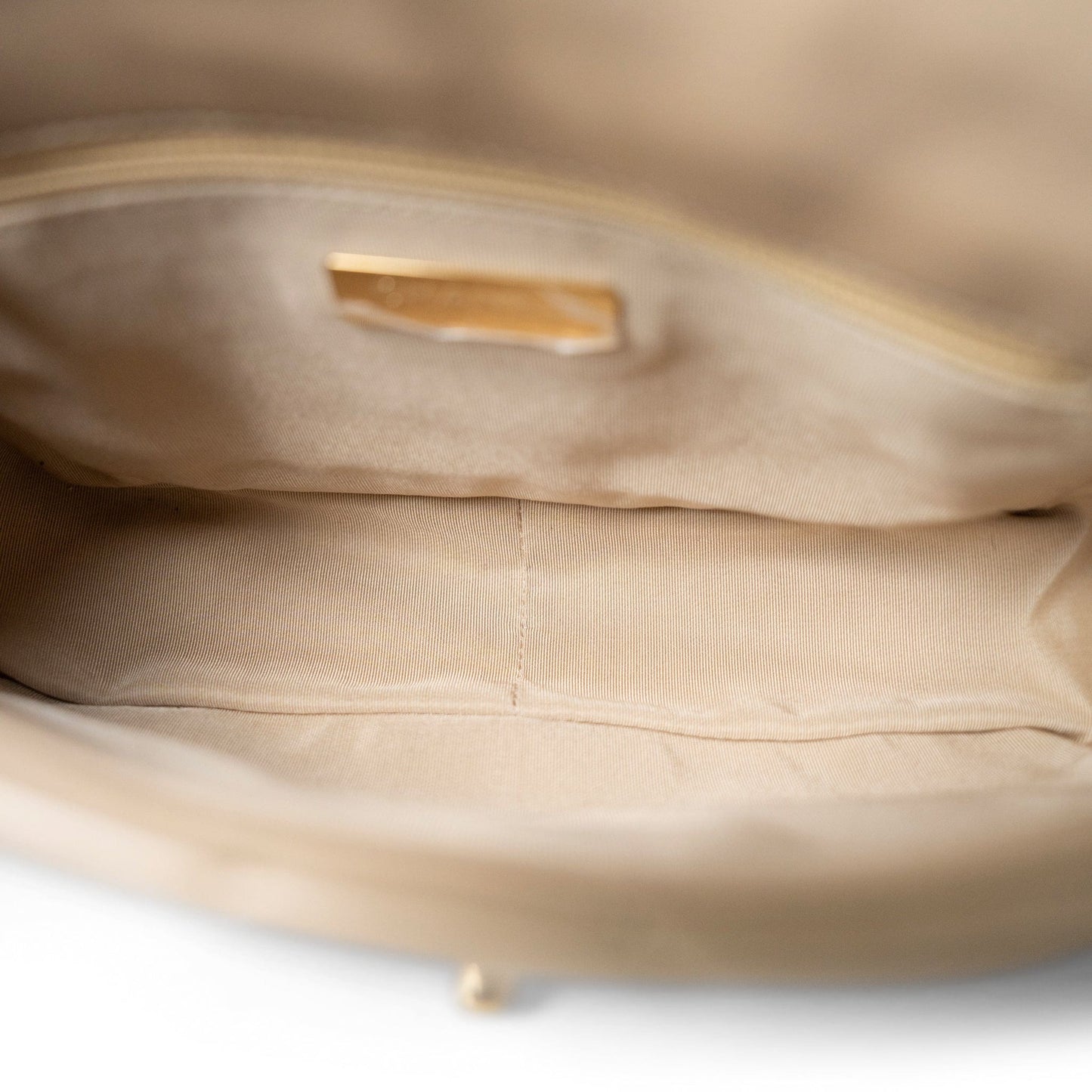 21S Dark Beige Lambskin Quilted 19 Flap Small Mixed Hardware