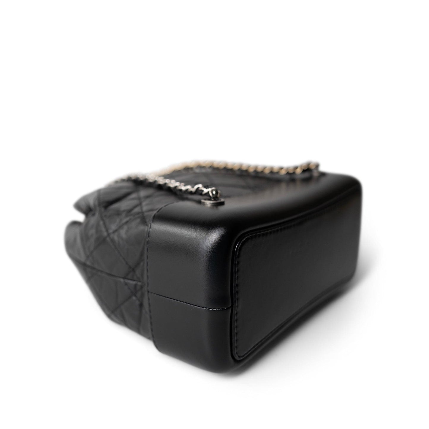 19C Black Aged Calfskin Quilted Gabrielle Backpack