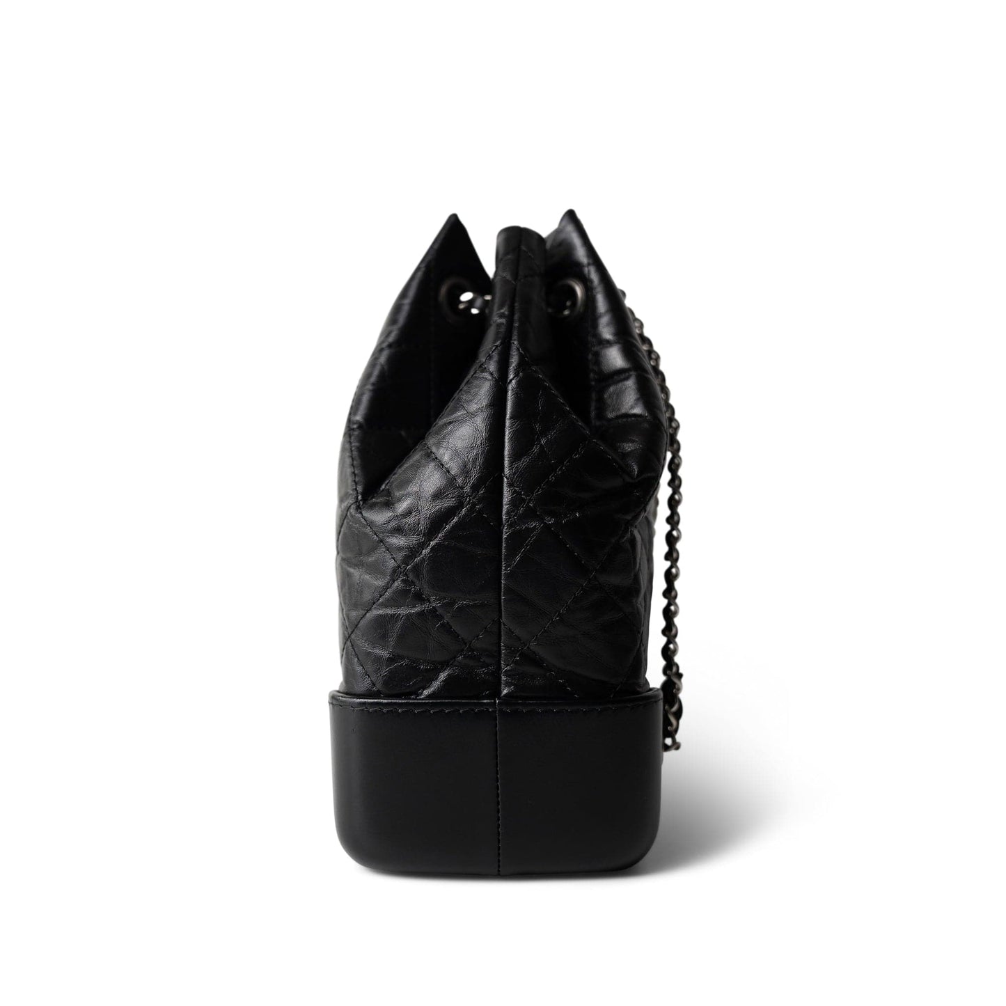 19C Black Aged Calfskin Quilted Gabrielle Backpack