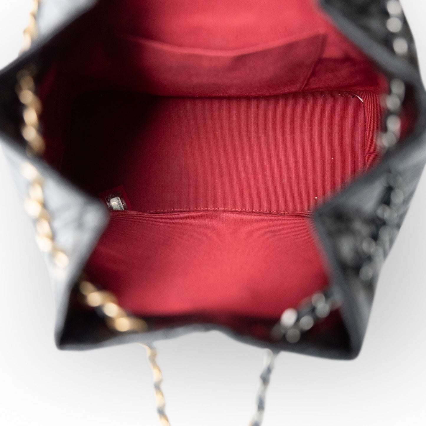 19C Black Aged Calfskin Quilted Gabrielle Backpack