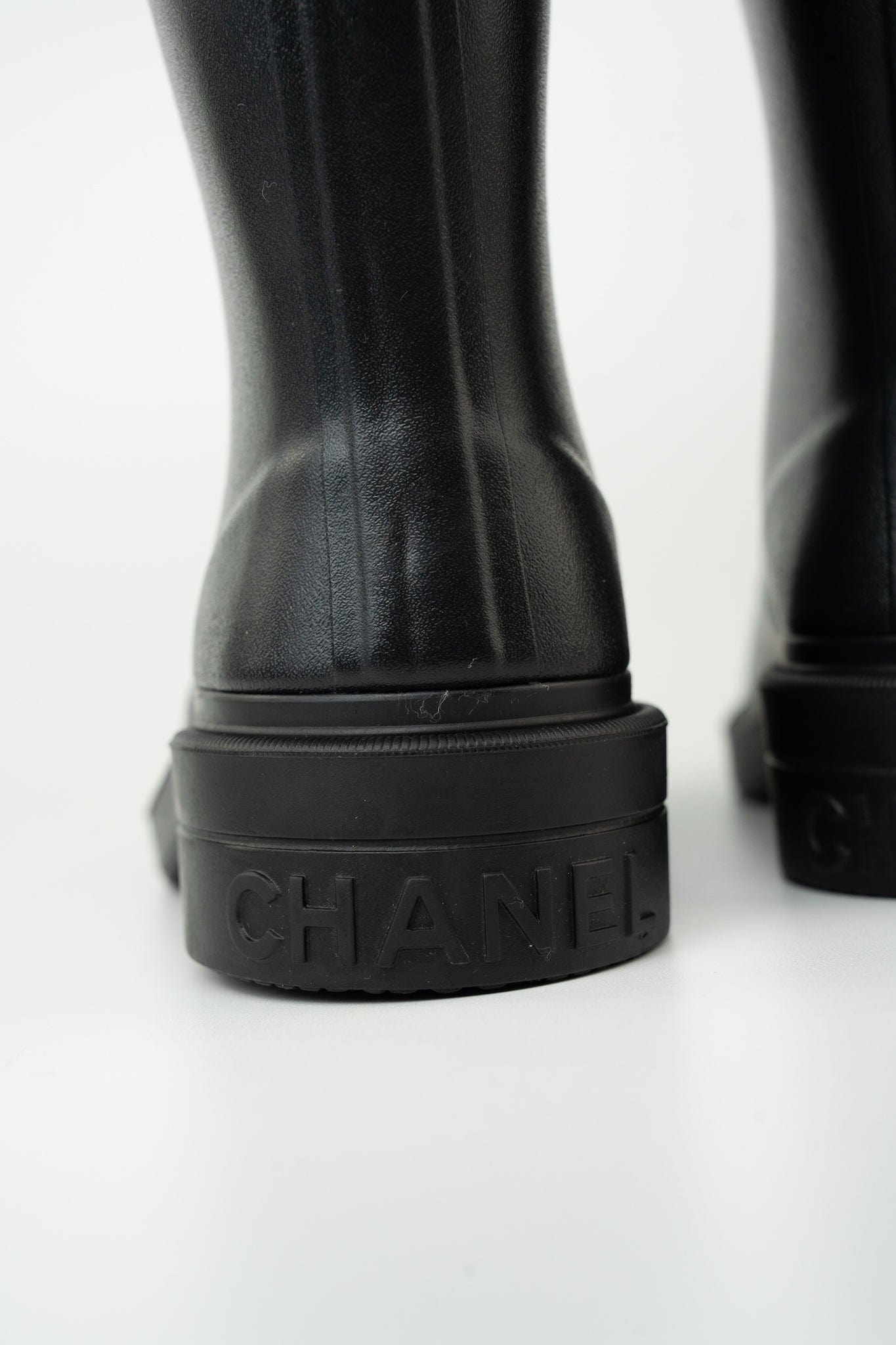 22A Black Caoutchouk CC High Boots