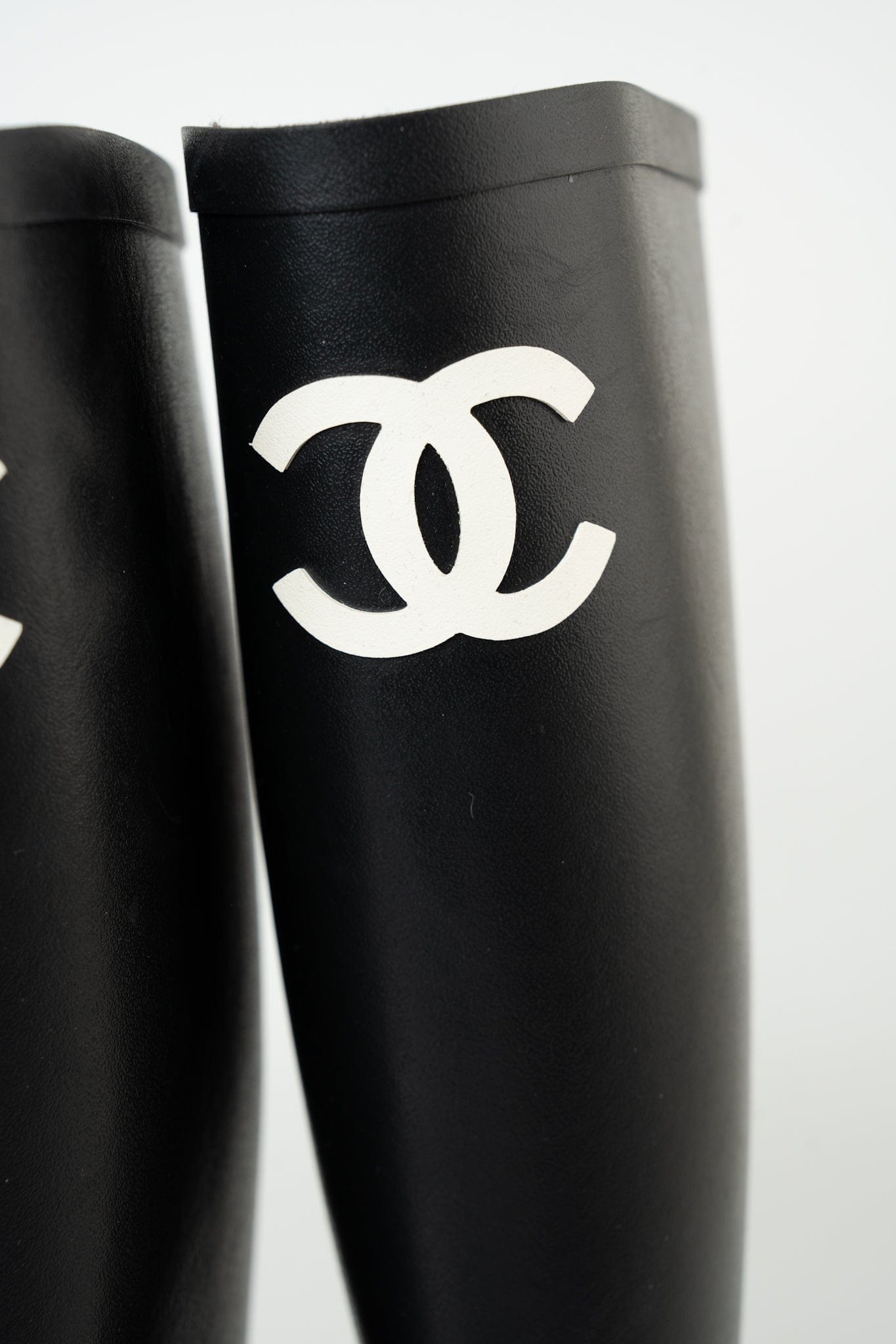 22A Black Caoutchouk CC High Boots