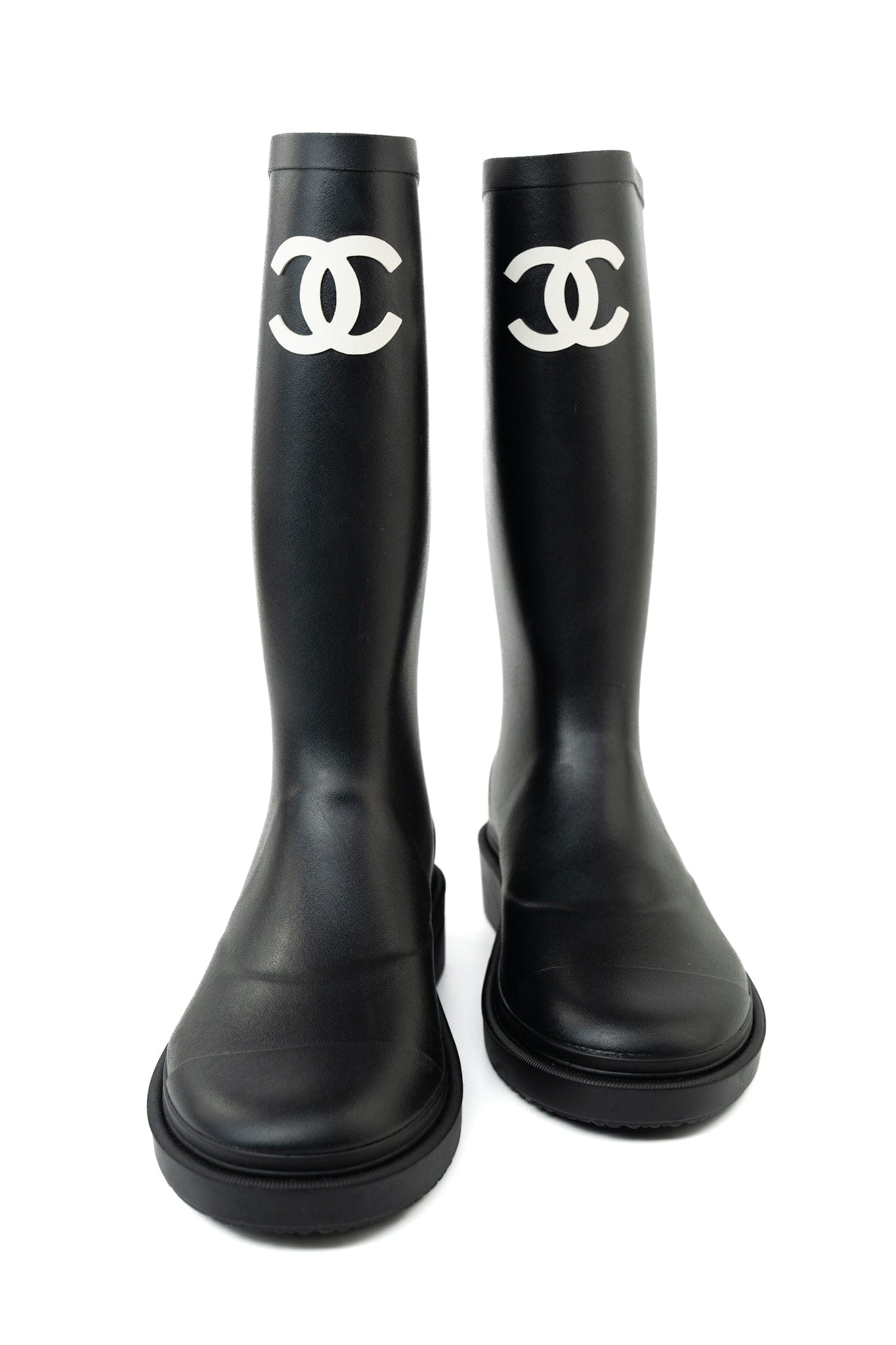 22A Black Caoutchouk CC High Boots