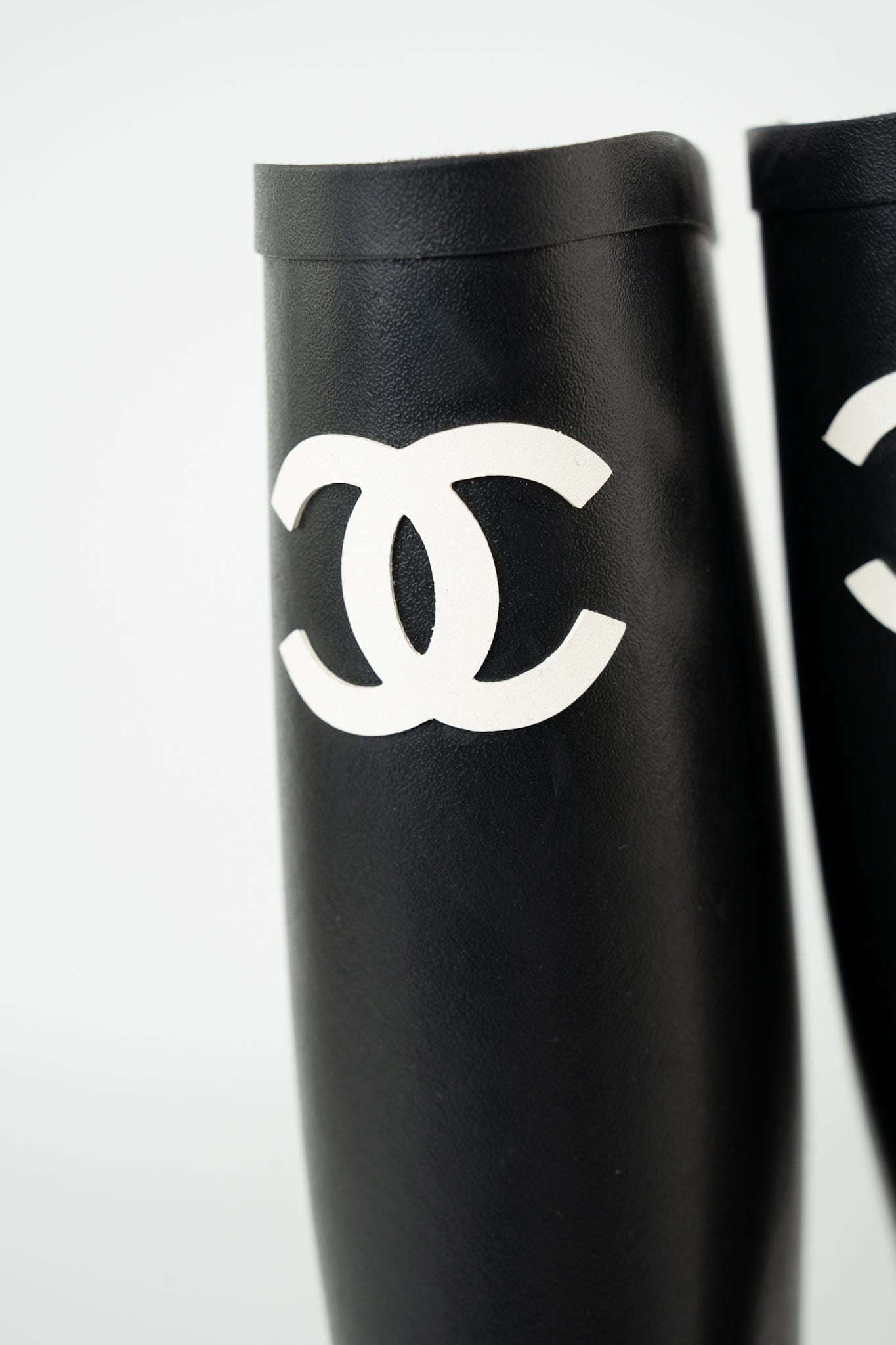 22A Black Caoutchouk CC High Boots