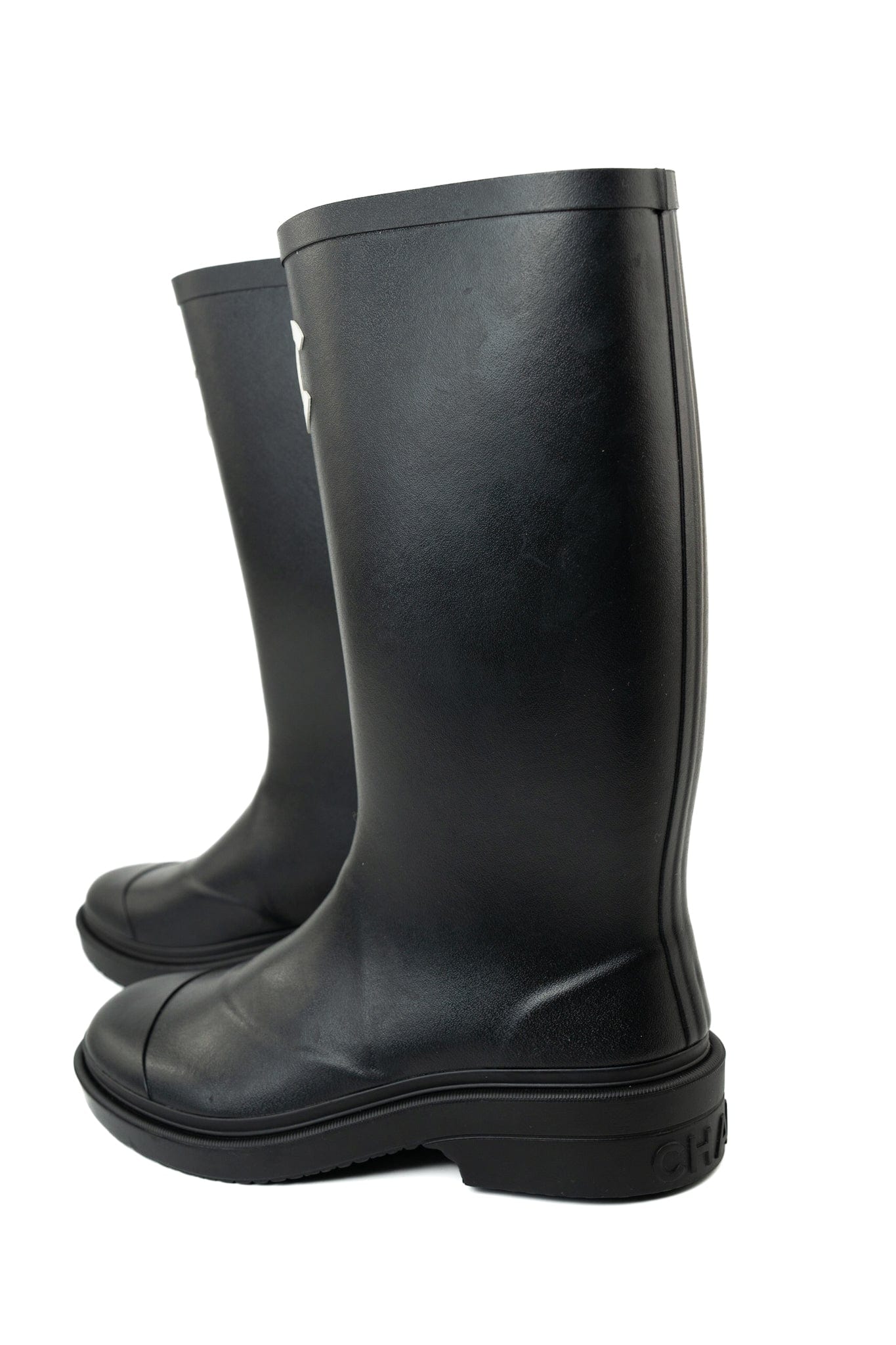 22A Black Caoutchouk CC High Boots