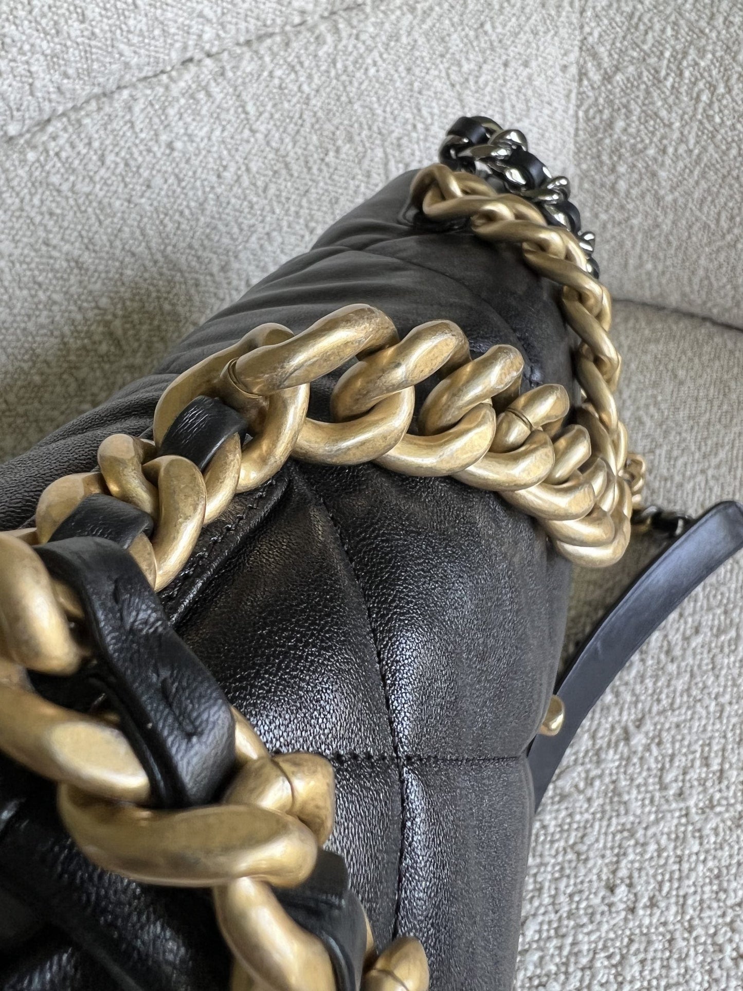 20C Black Lambskin Quilted 19 Flap Medium/Large Mixed Hardware