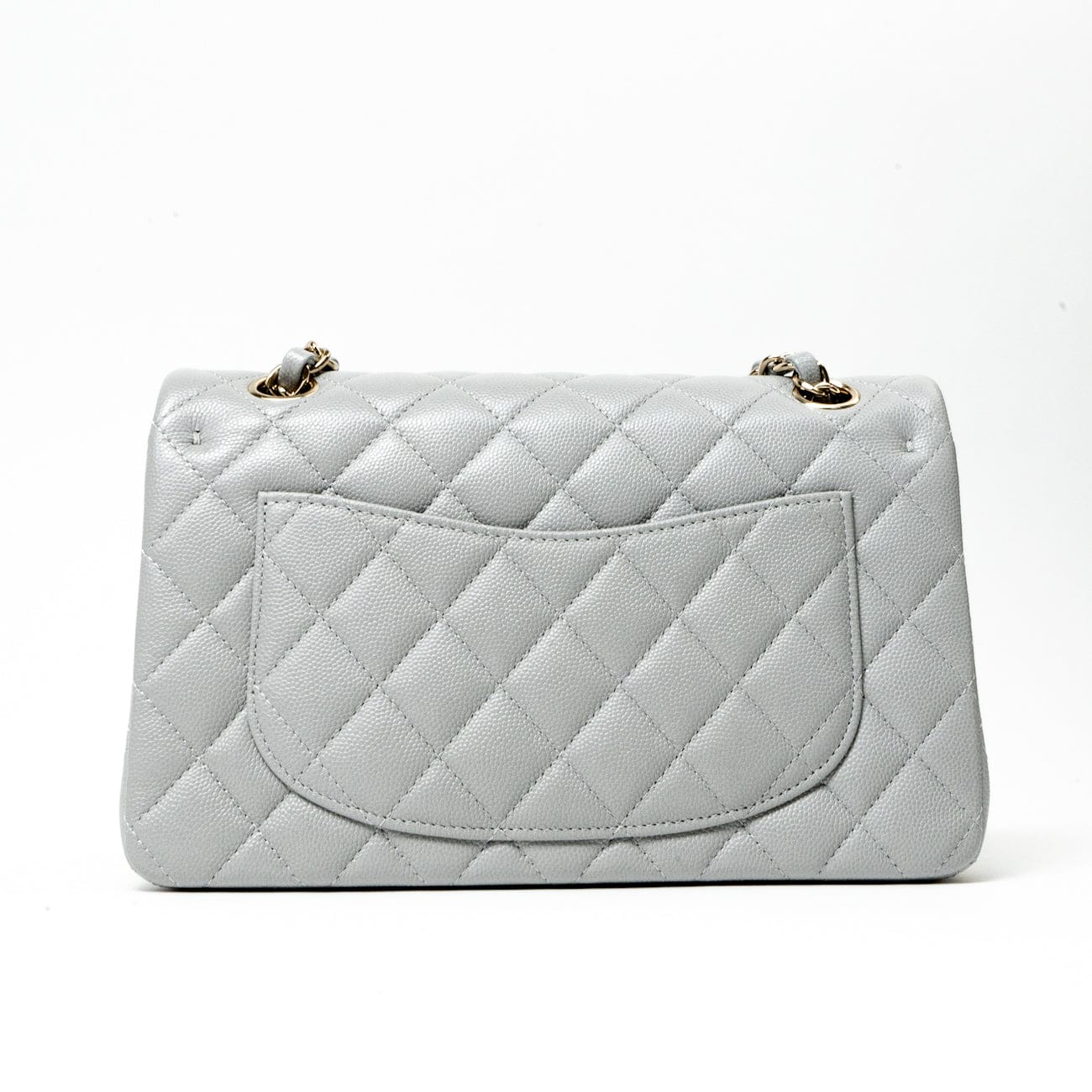 21A Grey Caviar Quilted Classic Flap Small LGHW