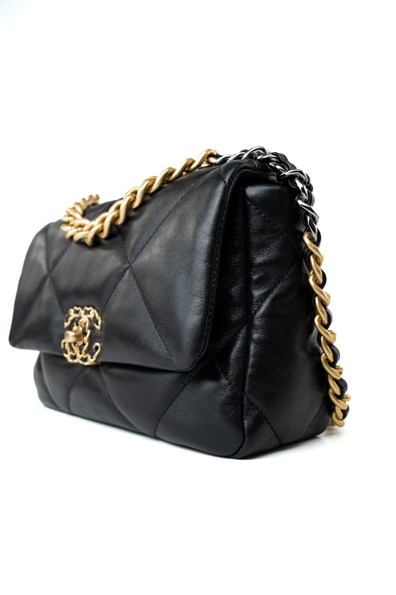 21C Black Lambskin Quilted 19 Flap Small Mixed Hardware