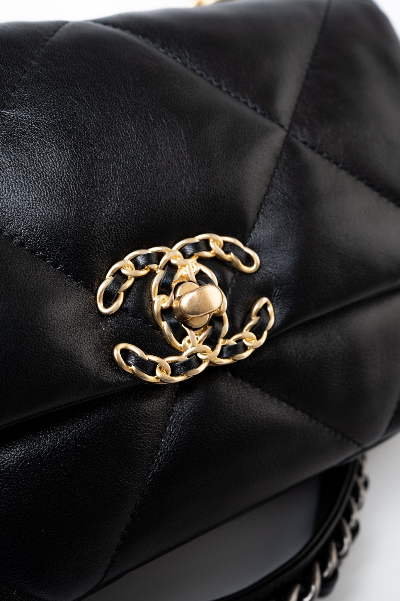 21C Black Lambskin Quilted 19 Flap Small Mixed Hardware