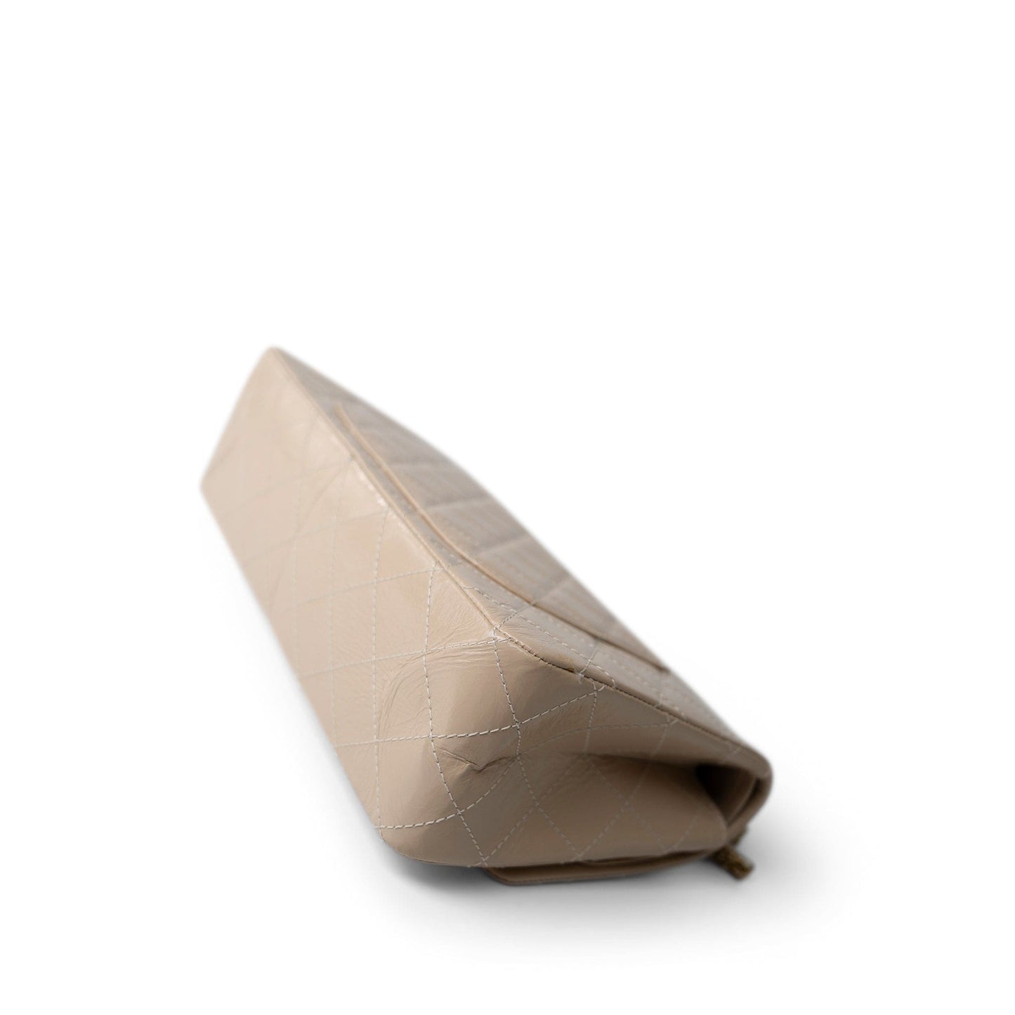 15P Beige Crumpled Calfskin Quilted Reissue 2.55 Flap 227 Aged Gold Hardware