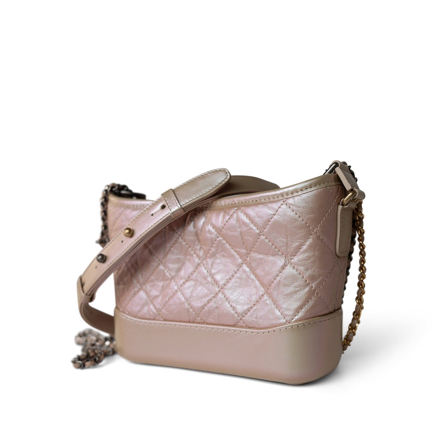 19S Pearly Beige Aged Calfksin Quilted Gabrielle Bag