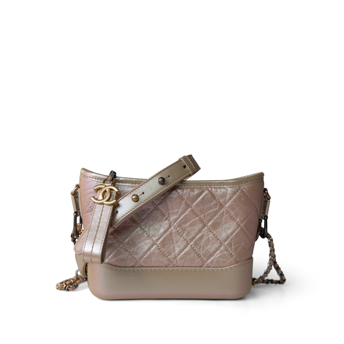19S Pearly Beige Aged Calfksin Quilted Gabrielle Bag