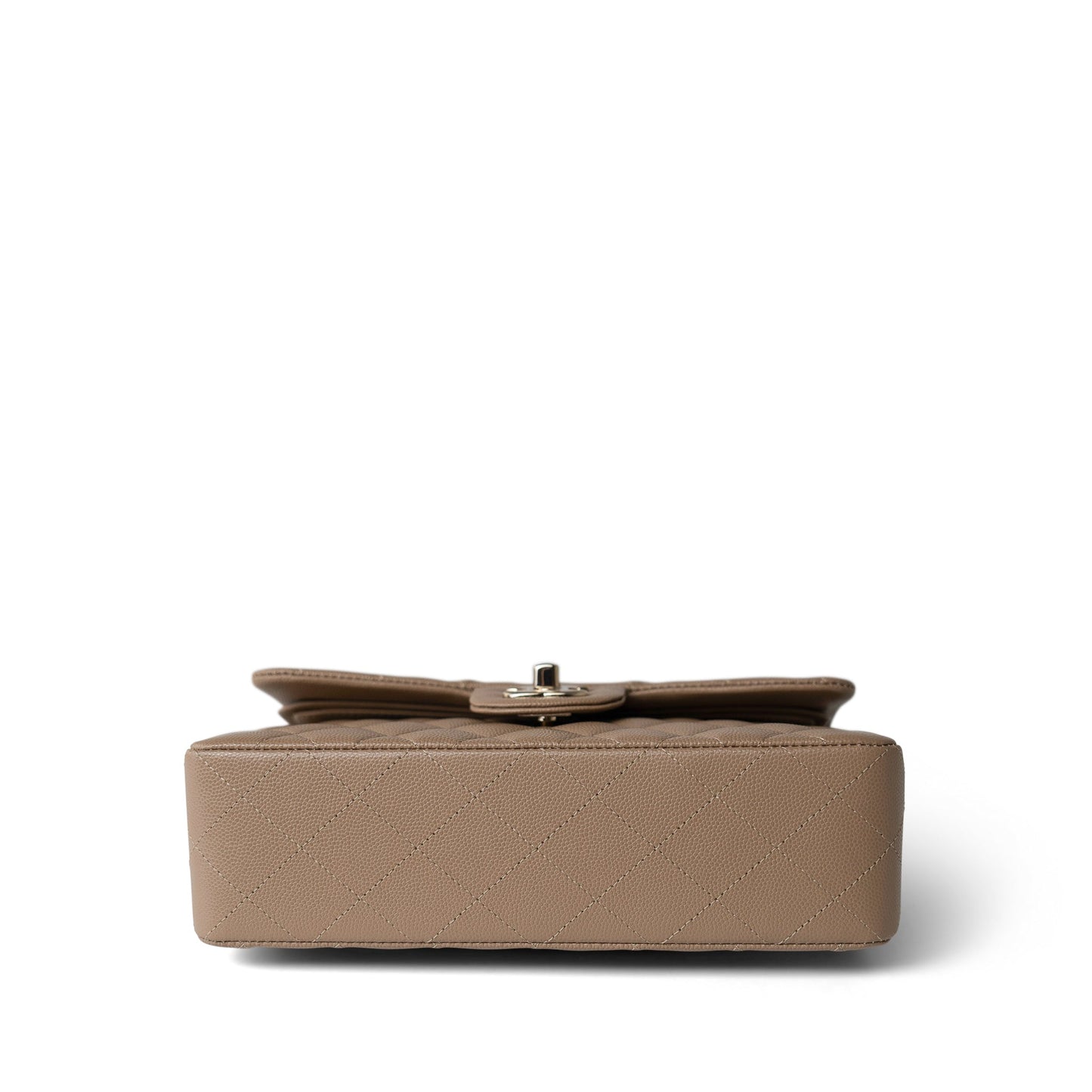 22A Dark Beige Caviar Quilted Classic Flap Small Light Gold Hardware